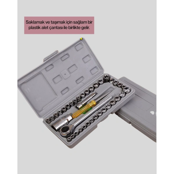 40 Parça Cırcır Lokma Anahtar Seti Profesyonel Kullanım
