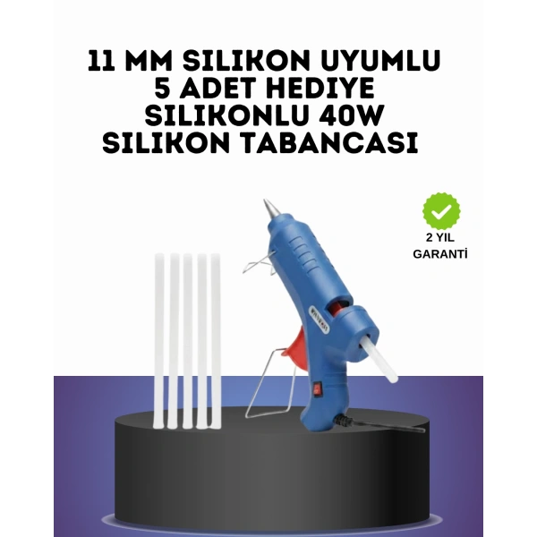 40W Sıcak Silikon Tabancası 5 Silikon Hediyeli Dayanıklı Tasarım