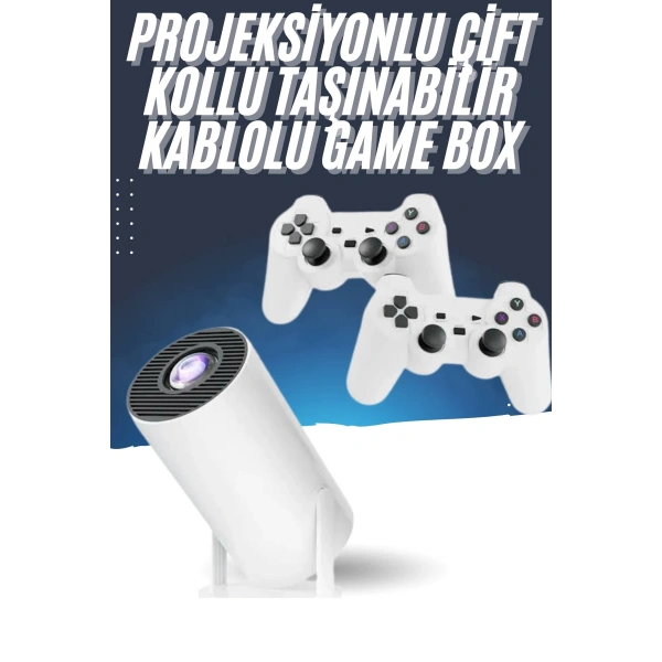 4K Wireless Çift Kollu Kumandalı Oyun Projeksiyonu Retro Video Oyunu