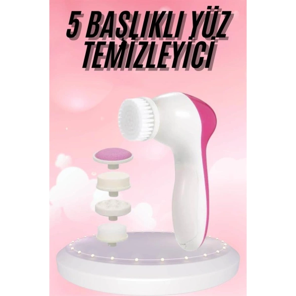 5 Başlıklı Titreşimli Cilt Temizleme Seti Canlandırıcı ve Onarıcı
