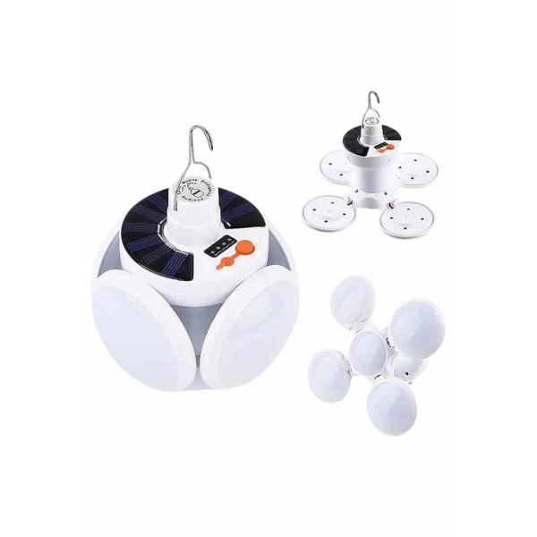 5 Kanatlı Bahçe Aydınlatma Led Askılı Solar Güneş Enerji Usb Sarjlı