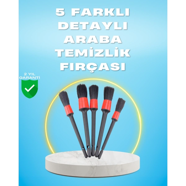 5li Araba Temizlik Fırçaları-Farklı Boyutlu Fırçalarla Derinlemesine Temizlik
