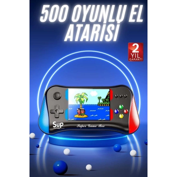 500 Oyunlu Retro Sup Konsolu Taşınabilir Mini Gamepad 3,5 İnç Ekran