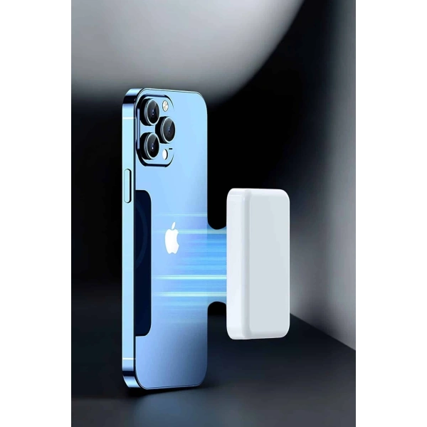 5000 Mah İOS Uyumlu Magsafe Kablosuz Şarj Hızlı Şarj Desteği