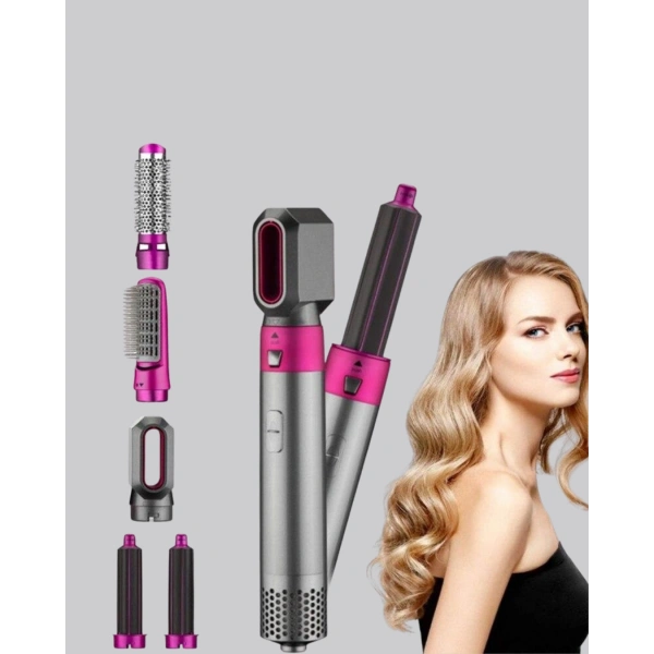 5’i 1 Arada Saç Şekillendirme Seti Negatif İyon Teknolojili ve Hızlı Kurutmalı