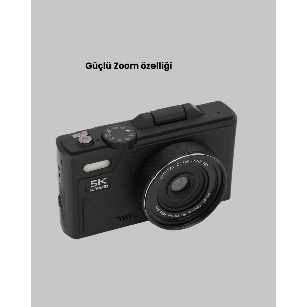 5K UHD Dijital Kamera 75MP Sensör 18x Zoom Stabilizasyonlu