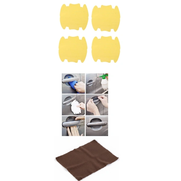 5li Set Araba Kapı Kolu Koruyucu Çizilme Önleyici Şeffaf Sticker Film Koruma Seti