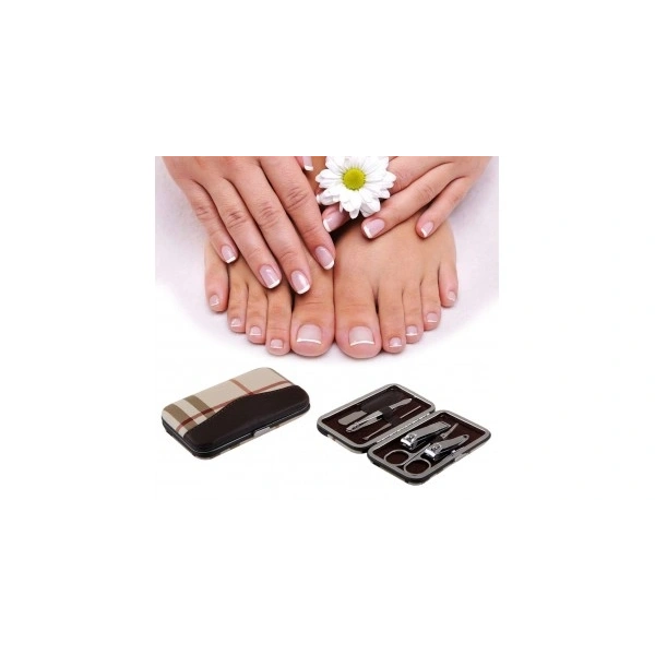 6 Parça Profesyonel Manikür Seti -Tırnak  Makası- Kaş Makas- Cımbız - Törpü Seti