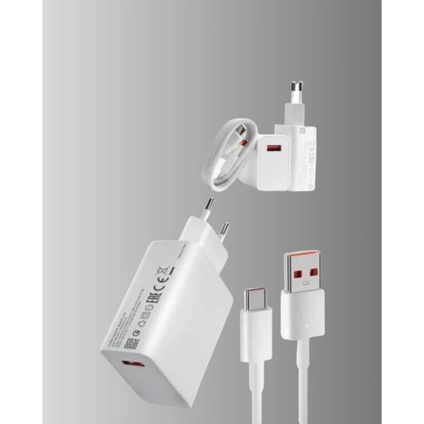 67W Süper Hızlı Şarj Adaptörü ve Kablo Seti – Güvenli, Kompakt ve Ergonomik Tasarım