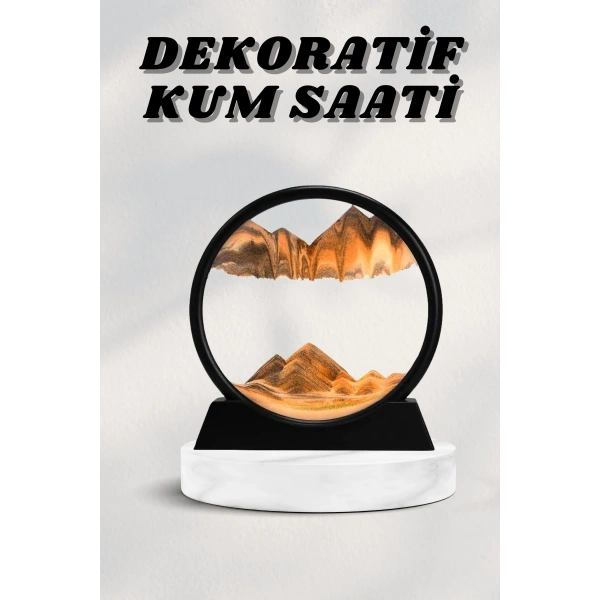 7 Inç Mavi Orta Boy Dekoratif Yuvarlak Şık Kum Tablosu Modern Dekoratif Süs