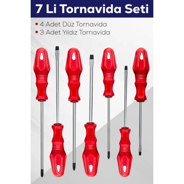 7li Tornavida Seti (4 ADET DÜZ TORNAVİDA 3 ADET YILDIZ TORNAVİDA)