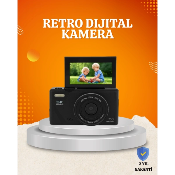 75MP 5K Video Destekli Dijital Kamera 18x Zoom Çok Eksenli Stabilizasyon