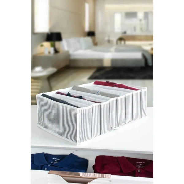 8 Bölmeli  XL Pratik Bölmeli Çekmece Düzenleyici Organizer(İç Çamaşırı Kravat Çorap Düzenleyici)
