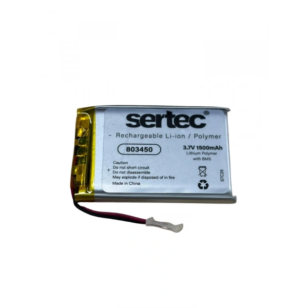 Sertec 803450 3.7V 1500mAh Li-Polymer Pil (Devreli/1.5A)