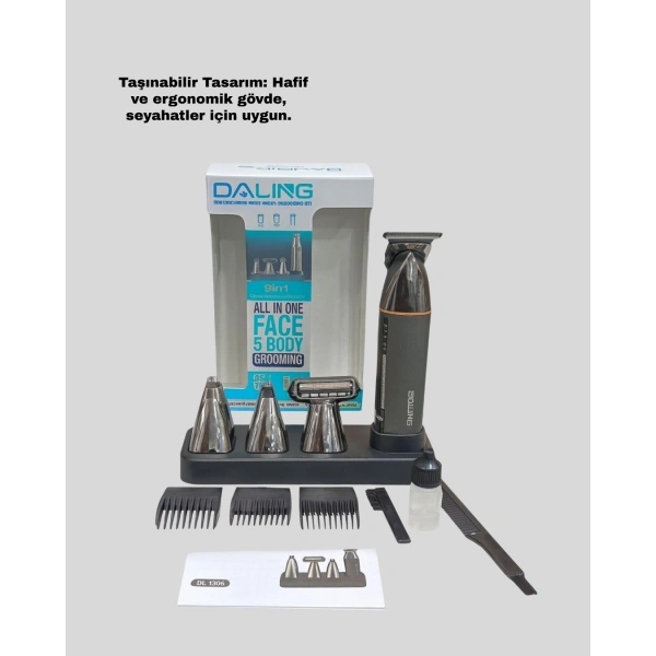 9’u 1 Arada Çoklu Bakım Tıraş Seti Profesyonel Saç Sakal Kesme