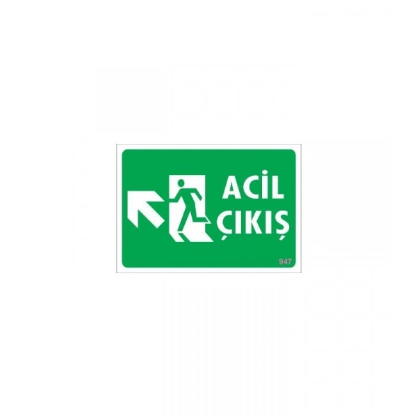 Acil Çıkış Uyarı Levhasi 25x35 KOD: 947
