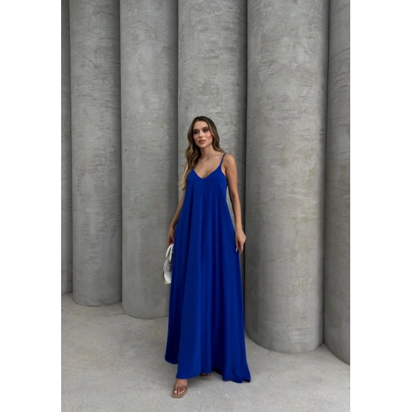 Aerobin uzun elbise saks mavisi pt