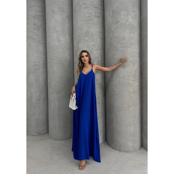 Aerobin uzun elbise saks mavisi pt