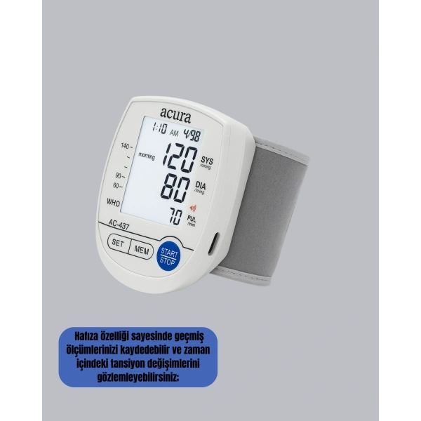 Akıllı Bilek Tansiyon Aleti Hem Şarjlı Hem Pilli Kolay Ölçüm