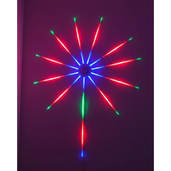Akıllı RGB LED Havai Fişek Duvar Lambası Kumandalı ve Uygulama Kontrollü