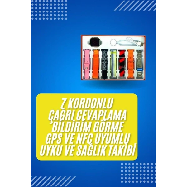 Akıllı Saat Çağrı Cevaplayabilen Unısex 7 Kordonlu Müzik Dinleme