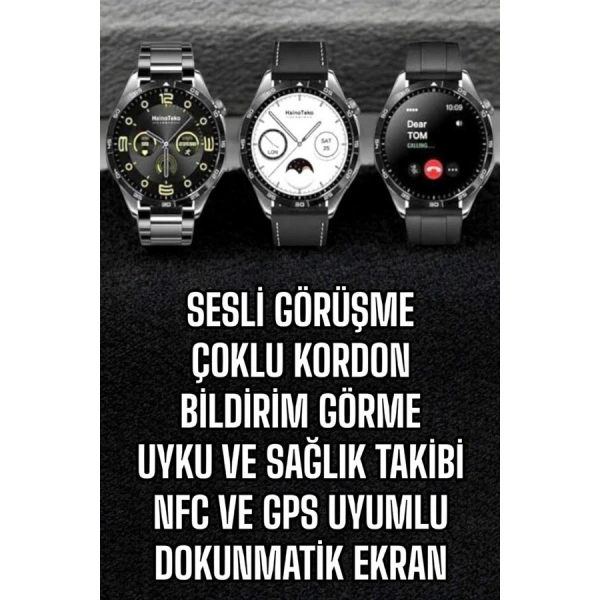 Akıllı Saat Titreşimli Amoled Ekran Uyku ve Sağlık Takibi Sesli Görüşme