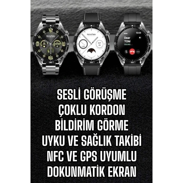 Akıllı Saat Titreşimli Amoled Ekran Uyku ve Sağlık Takibi Sesli Görüşme