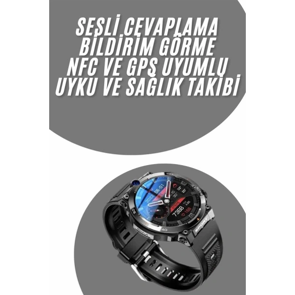 Akıllı Saat Yeni Model Sesli Asistan Bildirim Görme Bluetooth Bağlantılı Müzik Dinleme