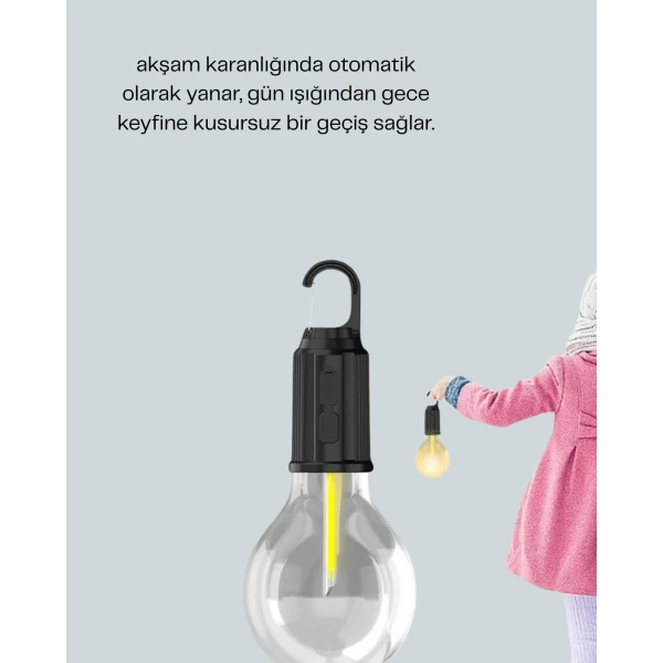 Akıllı Sensörlü USB Şarjlı Kamp Lambası