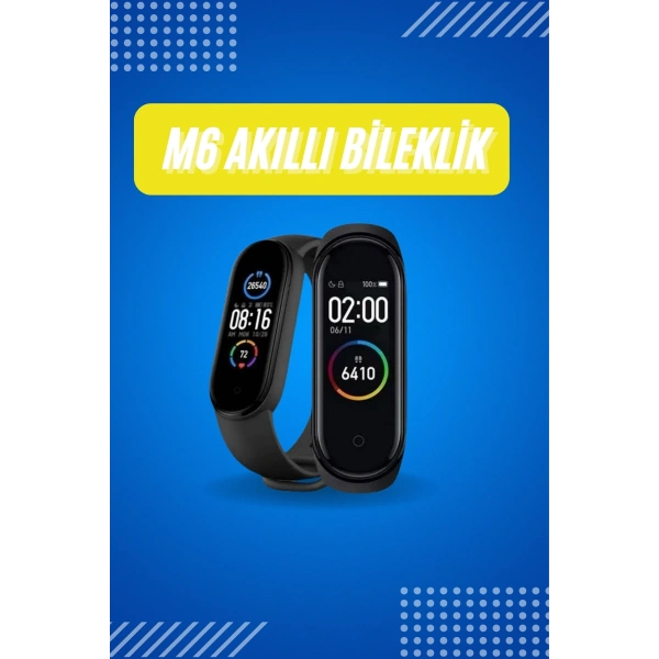 Akıllı Uyumlu Bileklik M6 Adımsayar Spor Modları Çağrı Görme Türkçe Menü