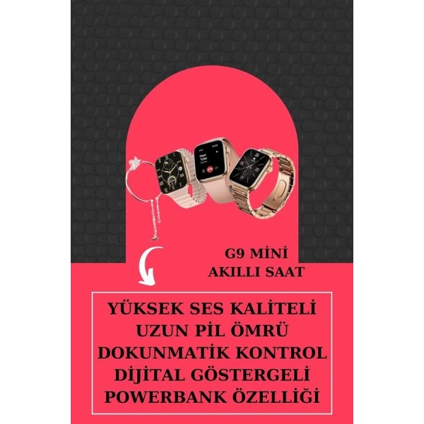 Aksesuar Hediyeli Akıllı Saat ve Dijital Göstergeli Powerbankli Bluetooth Kulaklık