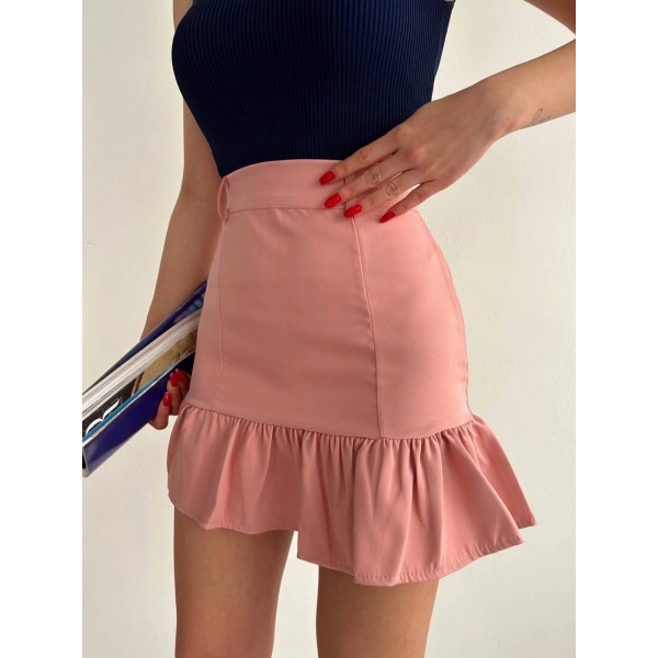 Altı fırfırlı etek pudra s24817