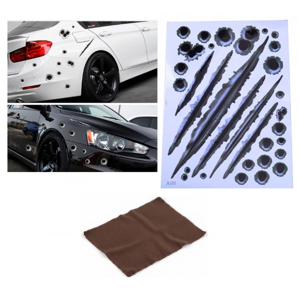 Araç Sticker Seti Yara Bere Oto Sticker Yara Şeklinde 3D