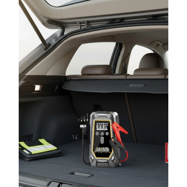 Araçlar İçin Akü Takviye ve Dijital Hava Kompresörü 16000 mAh
