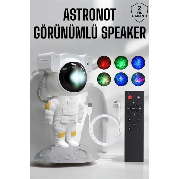 Astronot Görünümlü Projeksiyon Speaker Taşınabilir