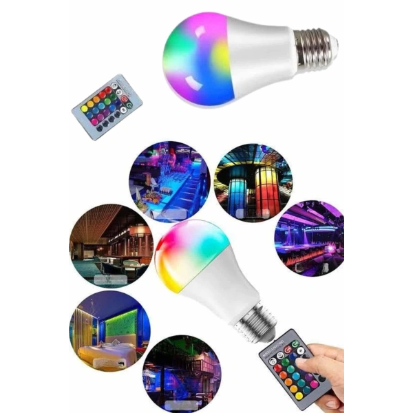 Ayarlanabilir Parlaklık RGB Led Ampul Beyaz Lamba Ve Renkli Ampul