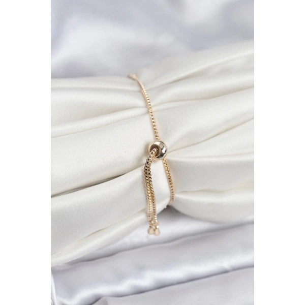 Baget Zirkon Taşlı Çiçek Model Gold Renk Asansörlü Kadın Bileklik