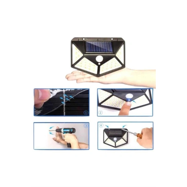 Bahçe Lambası Bahçe Aydınlatma Sensörlü Suya Dayanıklı 100 Led