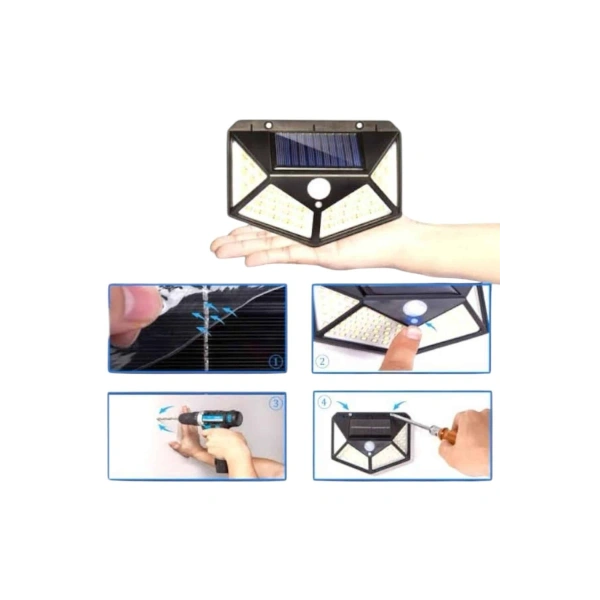 Bahçe Lambası Bahçe Aydınlatma Sensörlü Suya Dayanıklı 100 Led