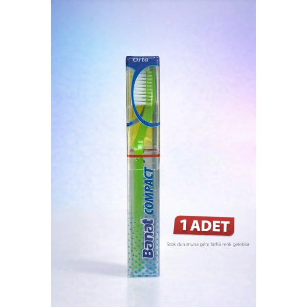 Banat Compact Kutulu Diş Fırçası 1 Adet Orta Sert Koruyucu Kapaklı