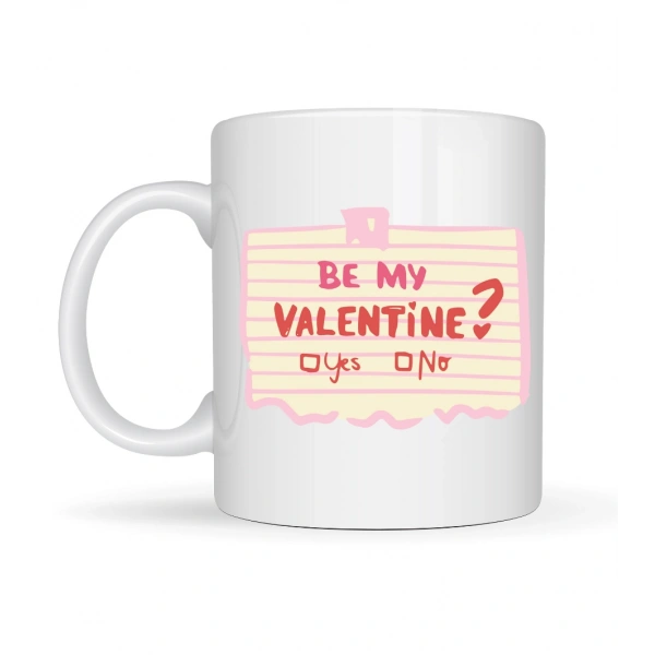 Be My Valentine Porselen Kupa – Model 8 Sevgiliye Özel Romantik Tasarım