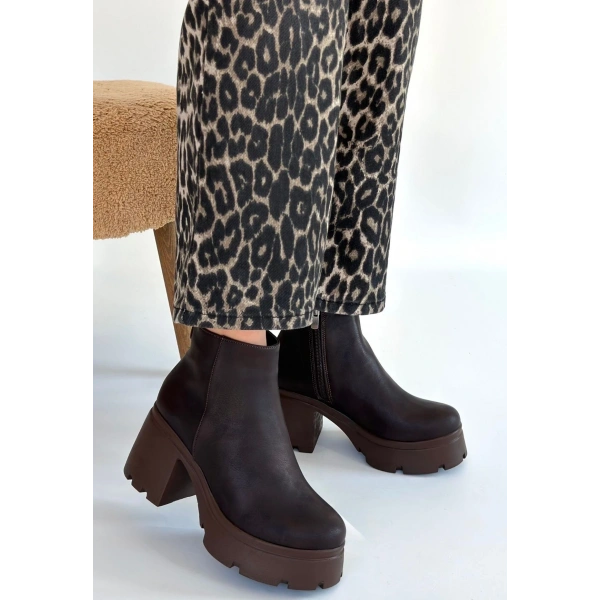 Belay Acı Kahve Nubuk Topuklu Bot