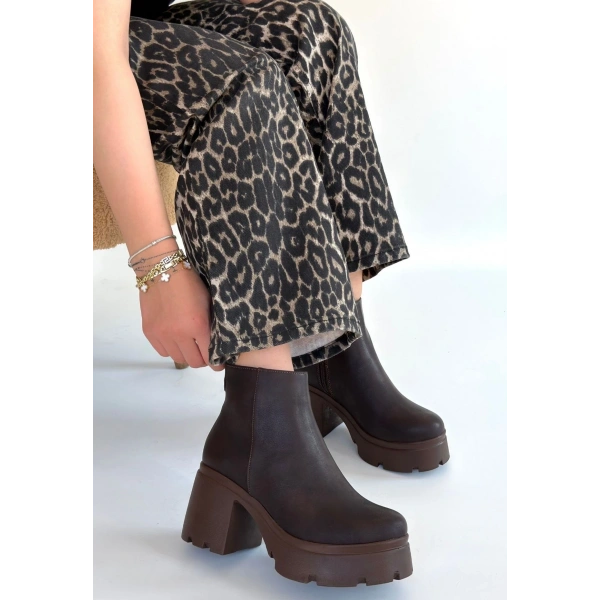 Belay Acı Kahve Nubuk Topuklu Bot