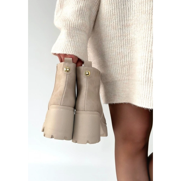 Belay Bej Nubuk Topuklu Bot