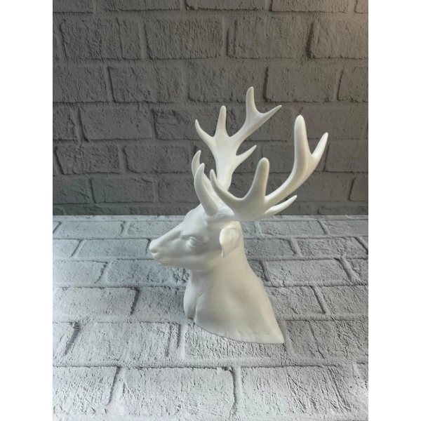 Beyaz Geyik Biblo 23 cm Dekoratif Modern Tasarım