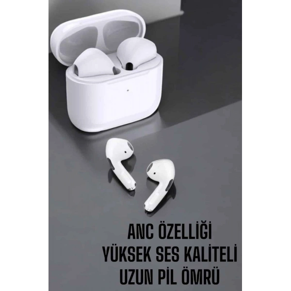 Beyaz Yeni Nesil Pro Bluetooth Kulaklık Yüksek Ses Kaliteli ANC Özelliği