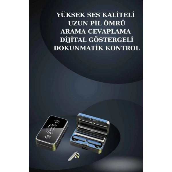 Bileklikli Amoled Ekran Akıllı Saat ve Dijital Göstergeli Kablosuz Bluetooth Kulaklık ANC/ ENC