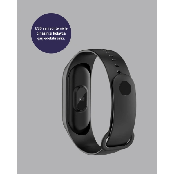 Bluetooth Akıllı Bileklik Spor Modlu Kalp Atış Takipli Uyku Analizli