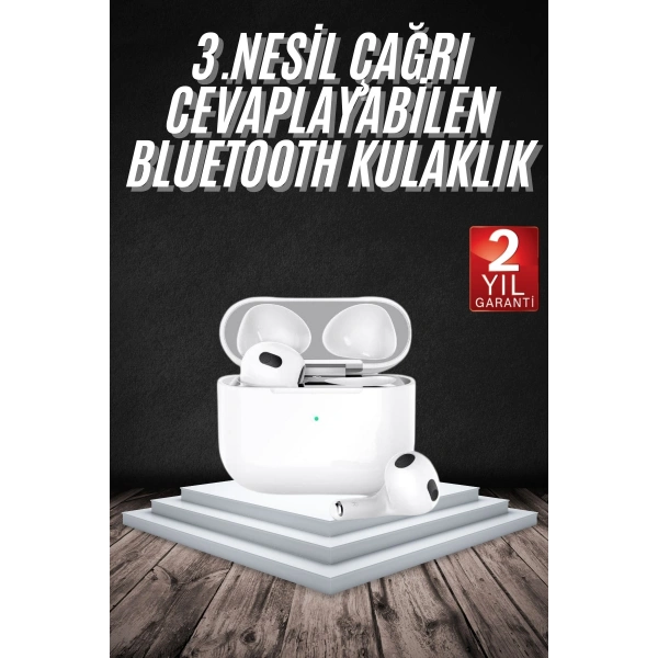Bluetooth Kulaklık 3. Nesil Ios Android Uyumlu Yeni Nesil Wireless Charge