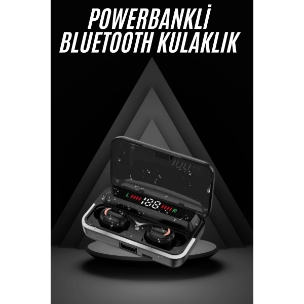 Bluetooth Kulaklık Dijital Şarj Göstergeli Powerbankli Bass Özellikli Kablosuz Kulakiçi 5.1 Mikrofonlu